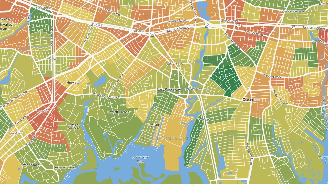 East Rockaway, NY Map of Assault Rates
