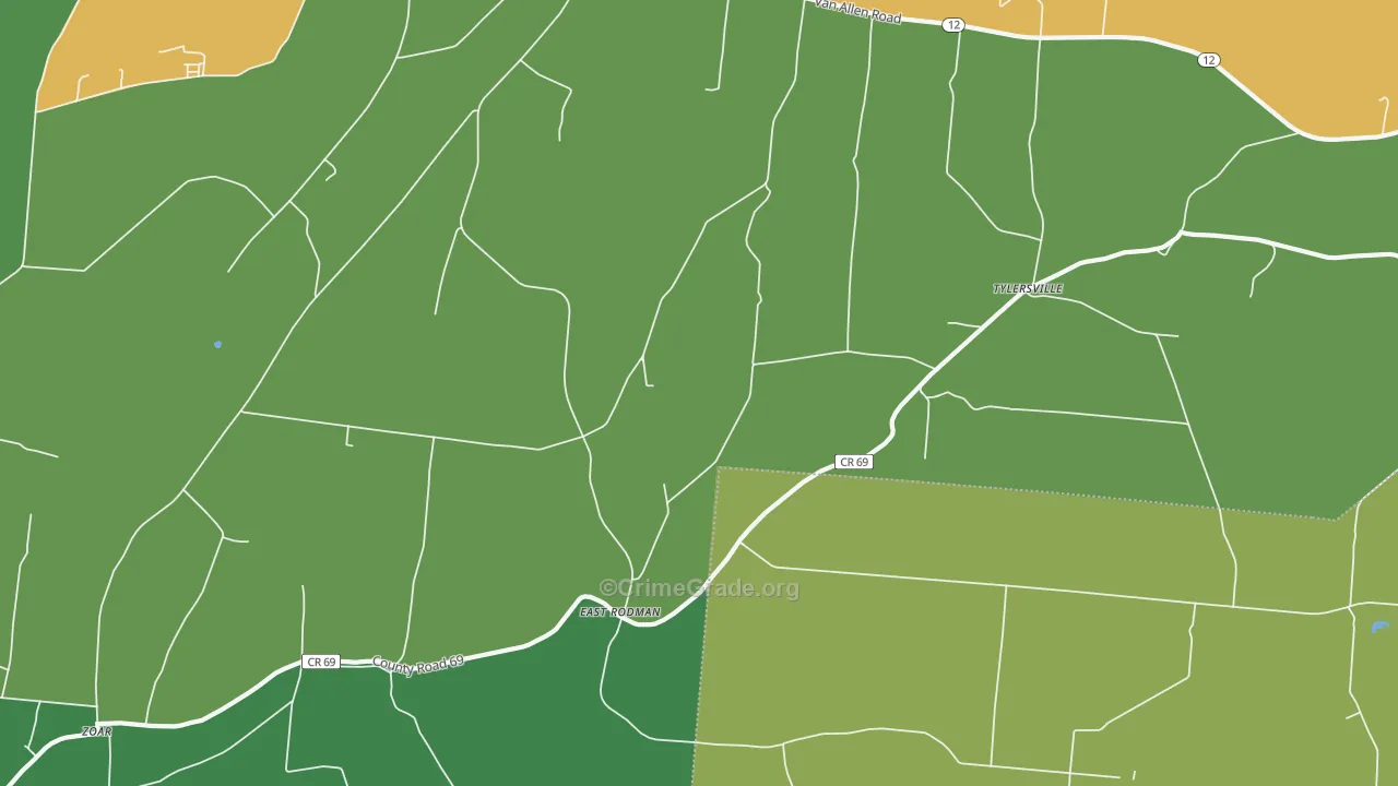 East Rodman, NY Map of Assault Rates