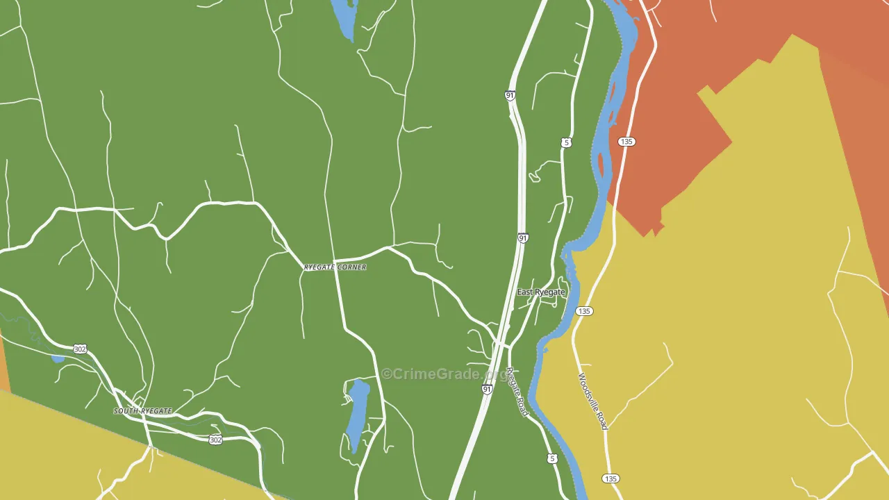 East Ryegate, VT Map of Assault Rates