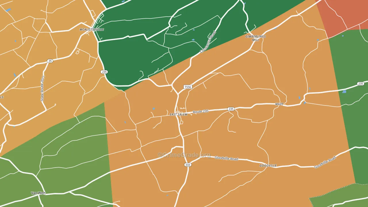 East Salem, PA Map of Assault Rates