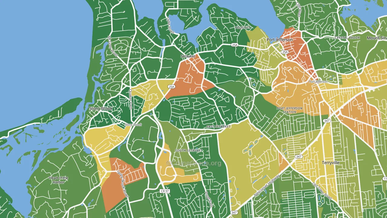 East Setauket, NY Map of Assault Rates