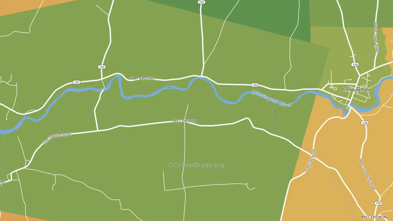 East Sheldon, VT Map of Assault Rates
