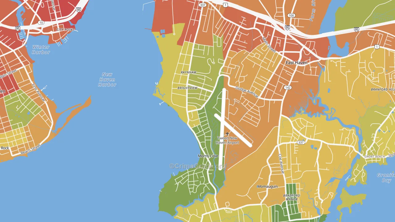 East Shore, East Haven, CT Map of Assault Rates