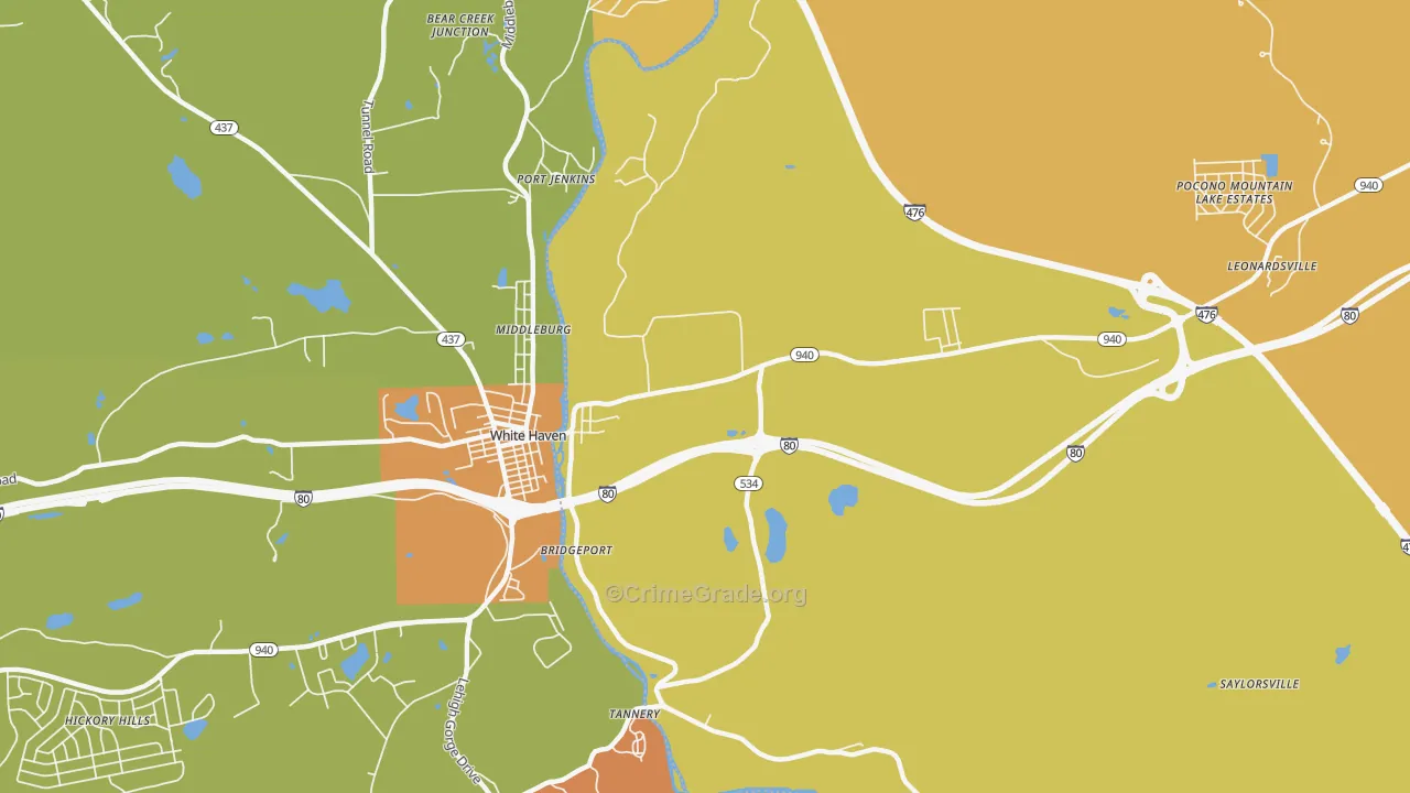 East Side, PA Map of Assault Rates