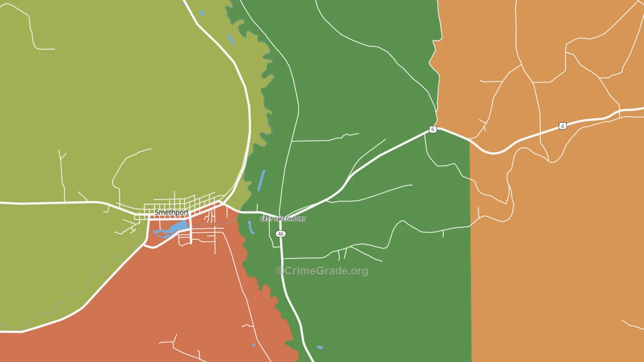 East Smethport, PA Map of Assault Rates