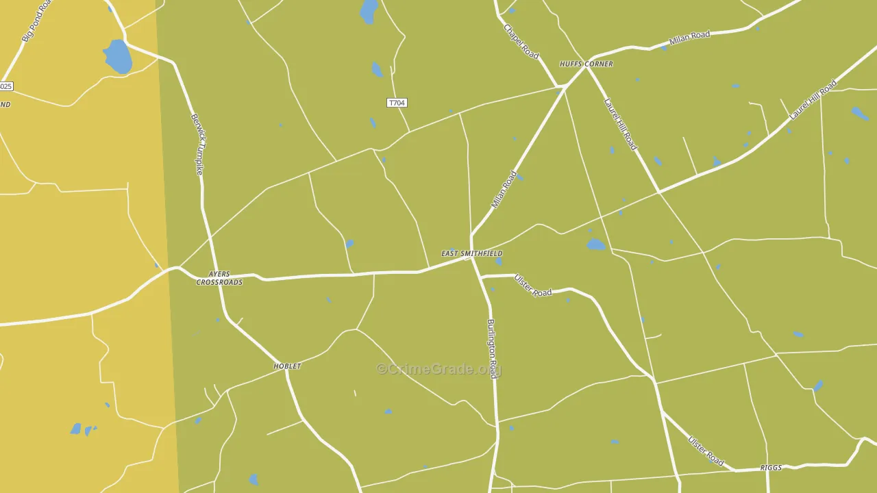 East Smithfield, PA Map of Assault Rates