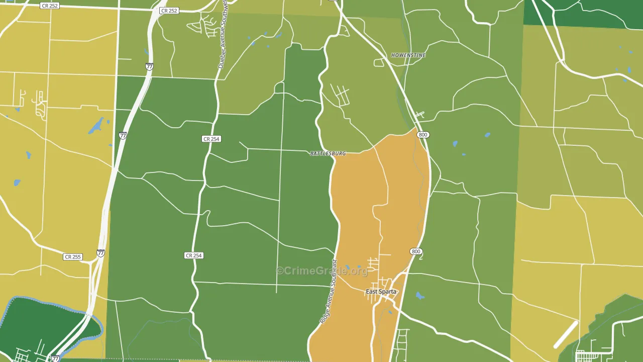 East Sparta, OH Map of Assault Rates