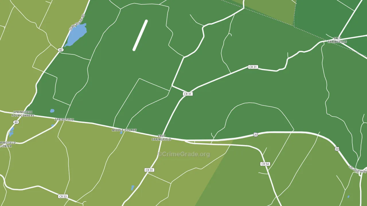 East Springfield, NY Map of Assault Rates