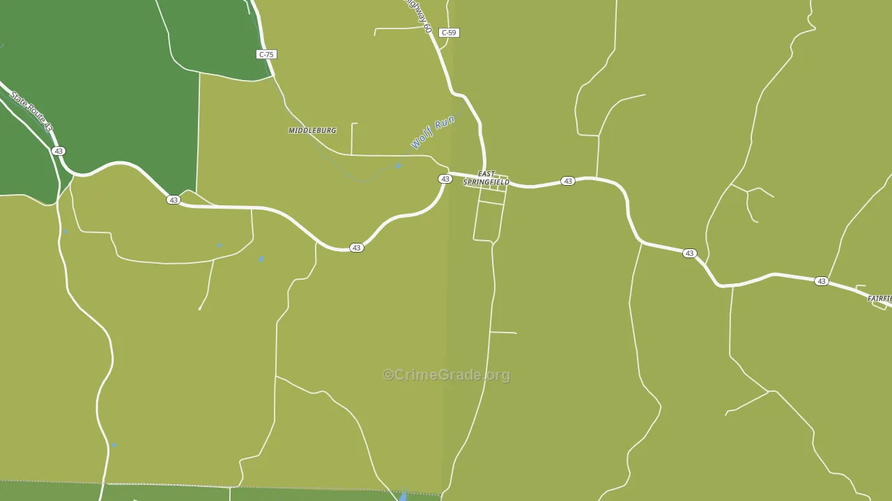 East Springfield, OH Map of Assault Rates