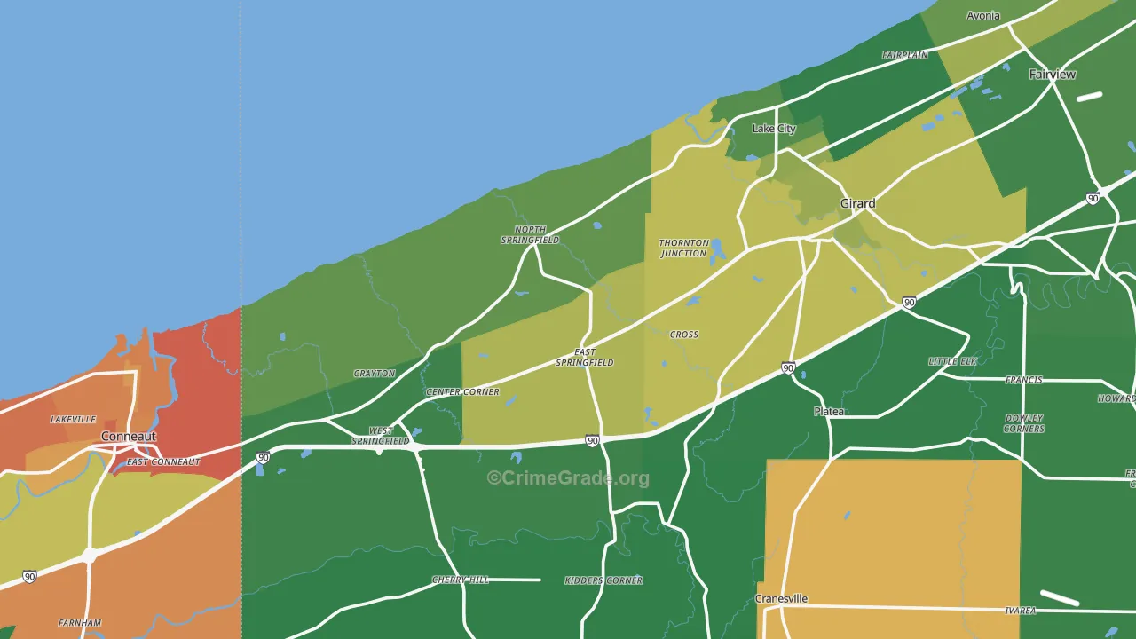 East Springfield, PA Map of Assault Rates