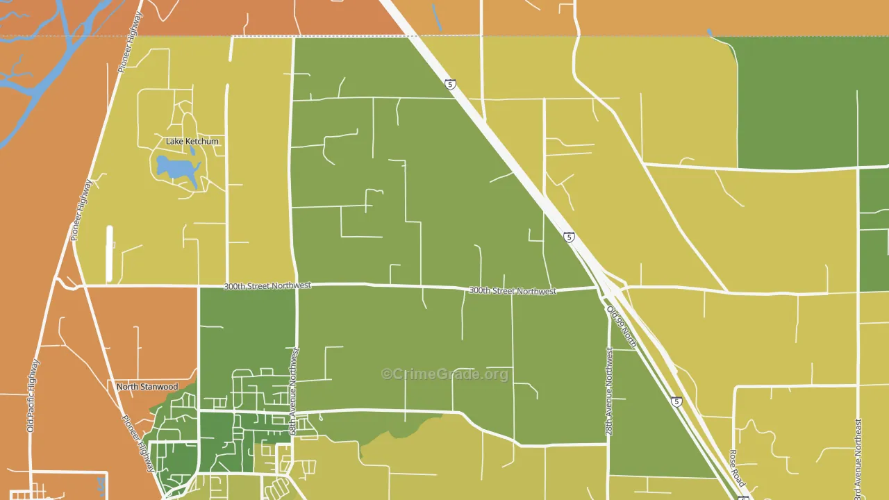 East Stanwood, WA Map of Assault Rates