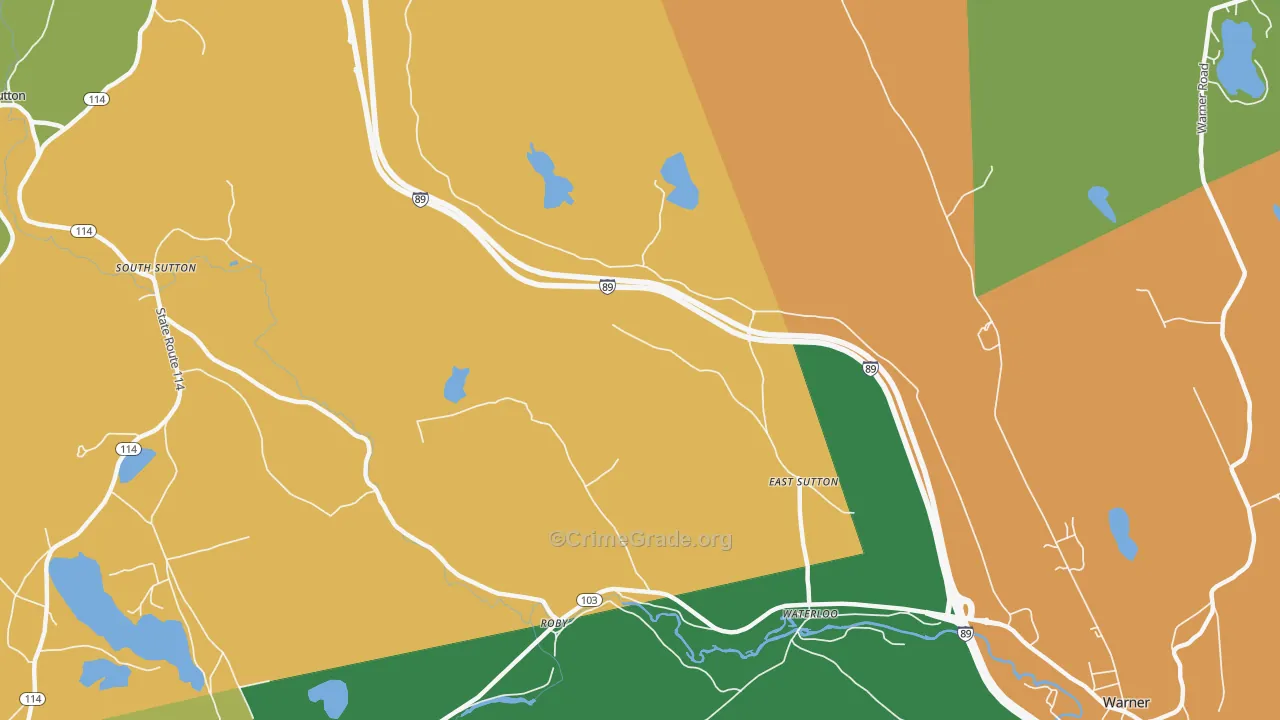 East Sutton, NH Map of Assault Rates