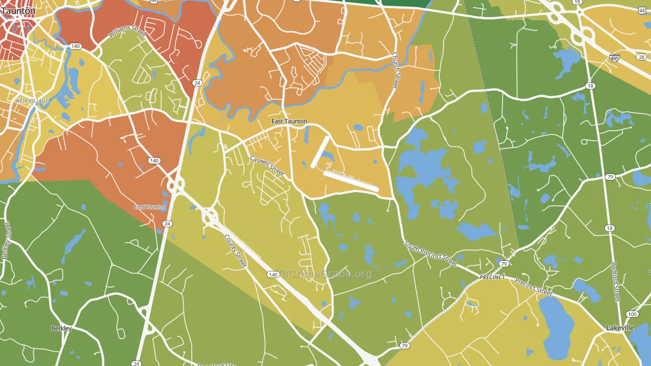 East Taunton, MA Map of Assault Rates