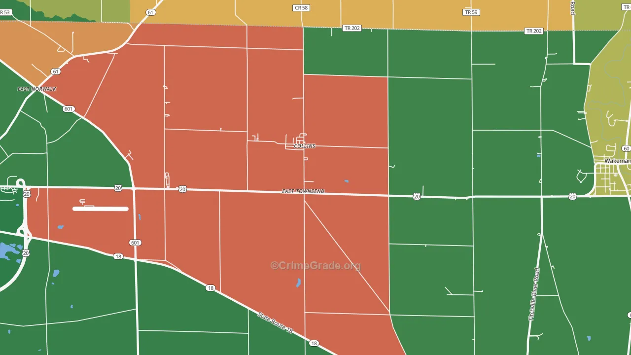 East Townsend, OH Map of Assault Rates