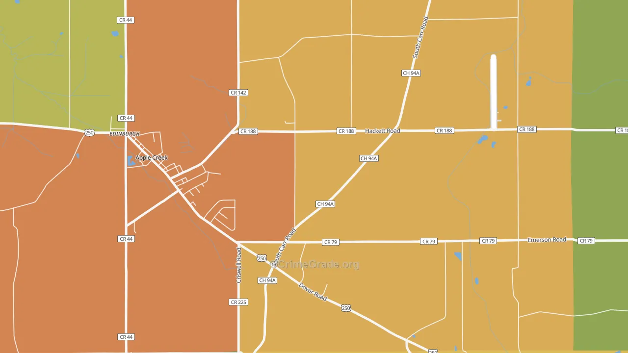 East Union, OH Map of Assault Rates