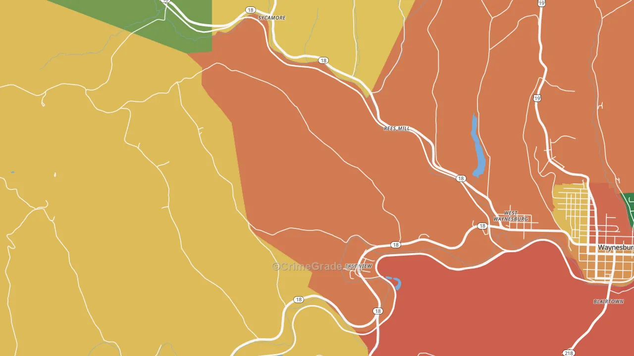 East View, PA Map of Assault Rates