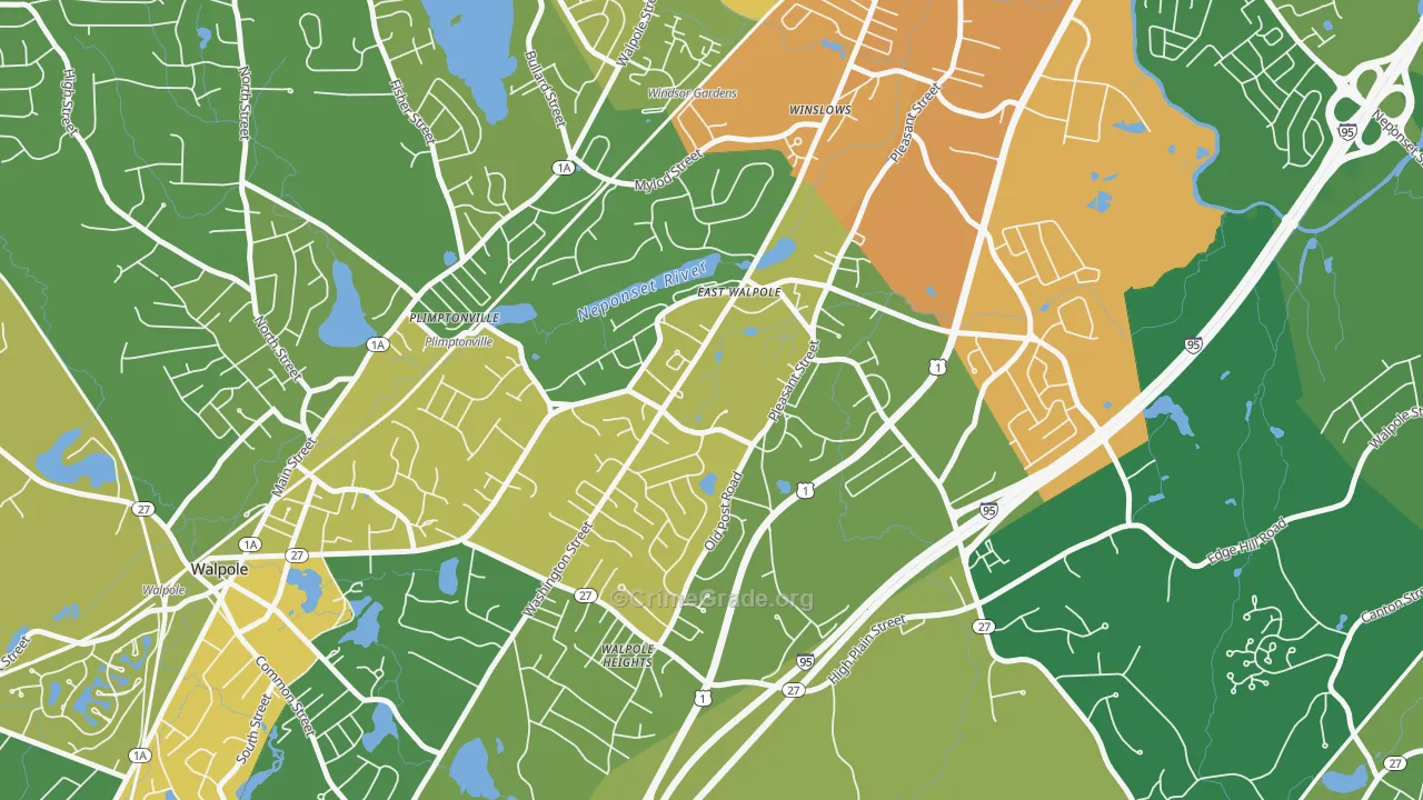 East Walpole, MA Map of Assault Rates