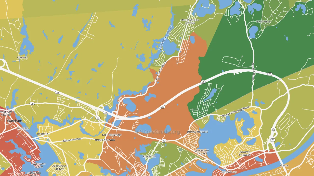 East Wareham, MA Map of Assault Rates