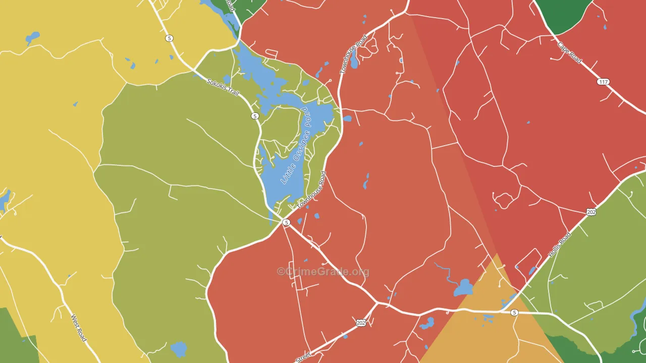 East Waterboro, ME Map of Assault Rates
