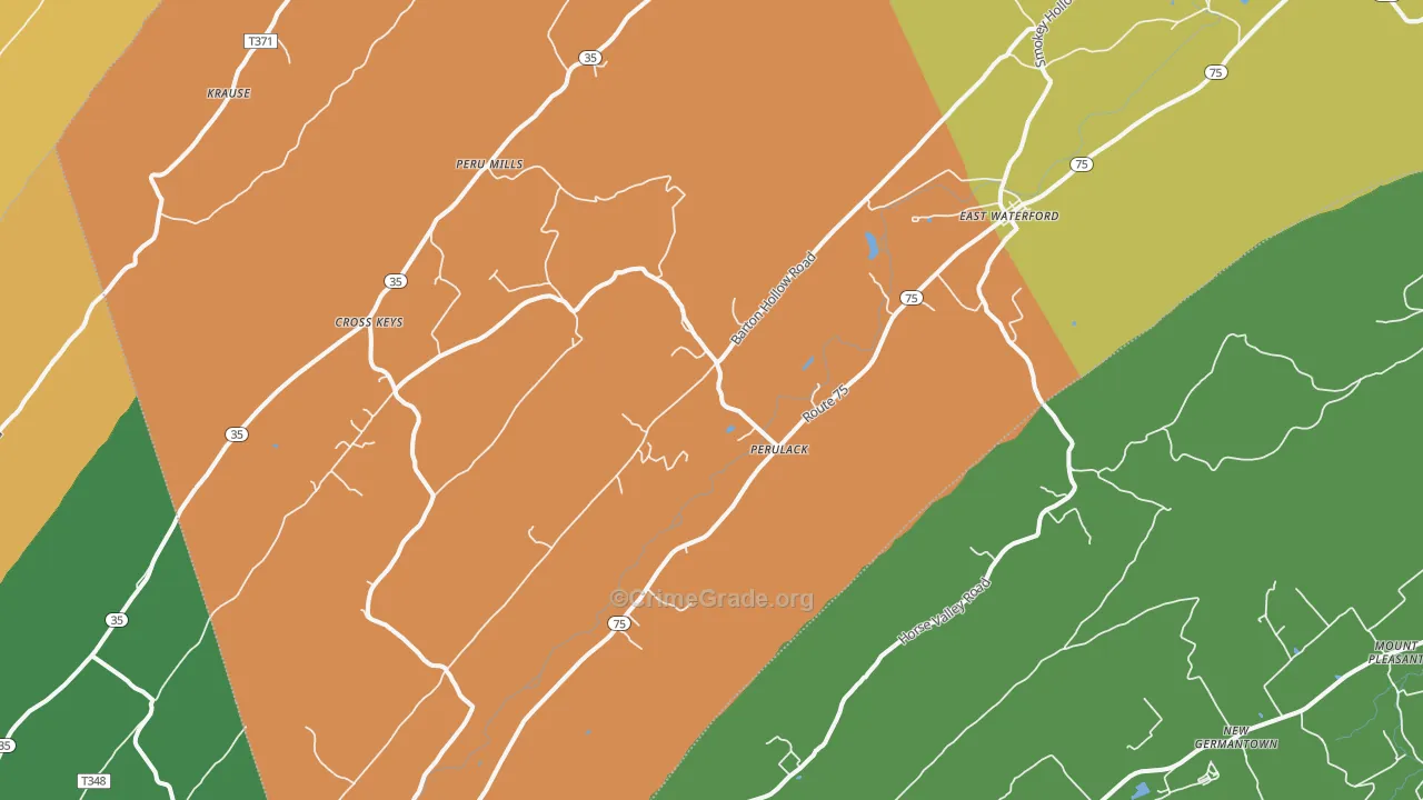 East Waterford, PA Map of Assault Rates