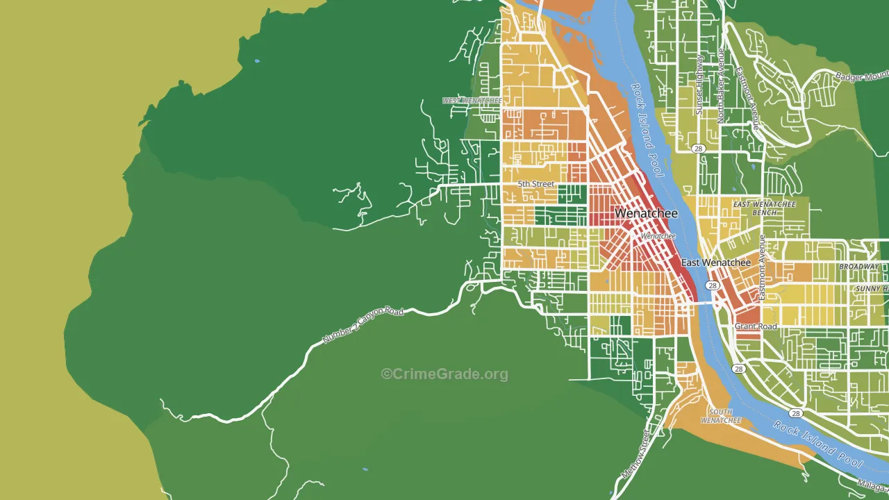 East Wenatchee Bench, WA Map of Assault Rates