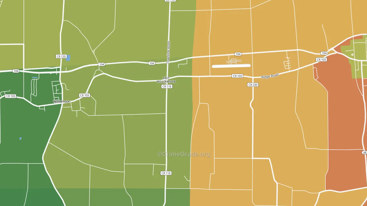 East Williamson, NY Map of Assault Rates