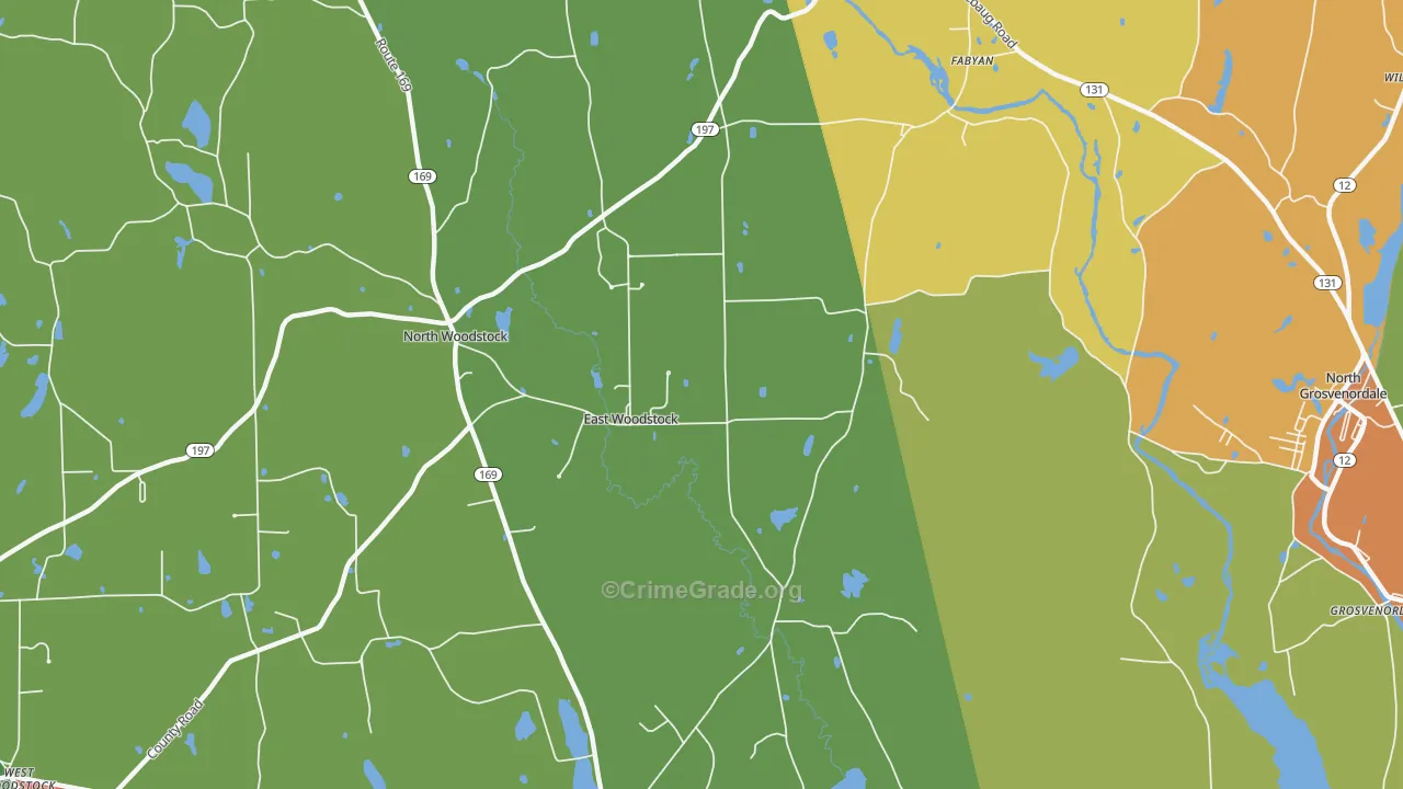 East Woodstock, CT Map of Assault Rates