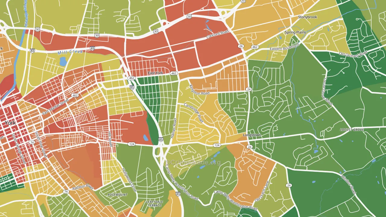 East York, PA Map of Assault Rates