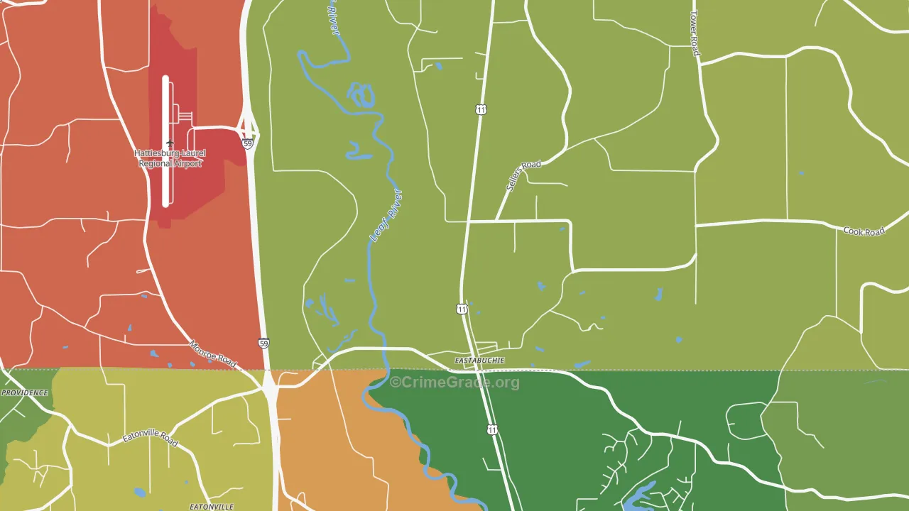 Eastabuchie, MS Map of Assault Rates