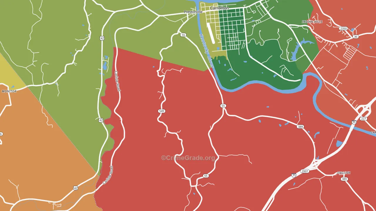 Easterday, KY Map of Assault Rates