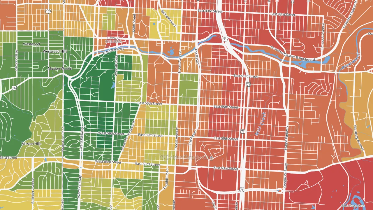 Eastern 49-63, Kansas City, MO Map of Assault Rates