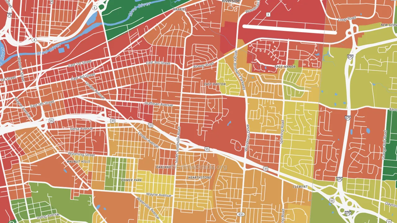Eastern Hills, Dayton, OH Map of Assault Rates