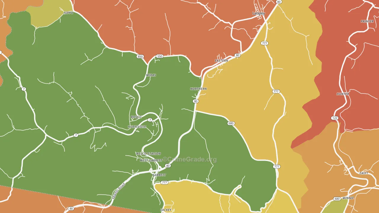 Eastern, KY Map of Assault Rates