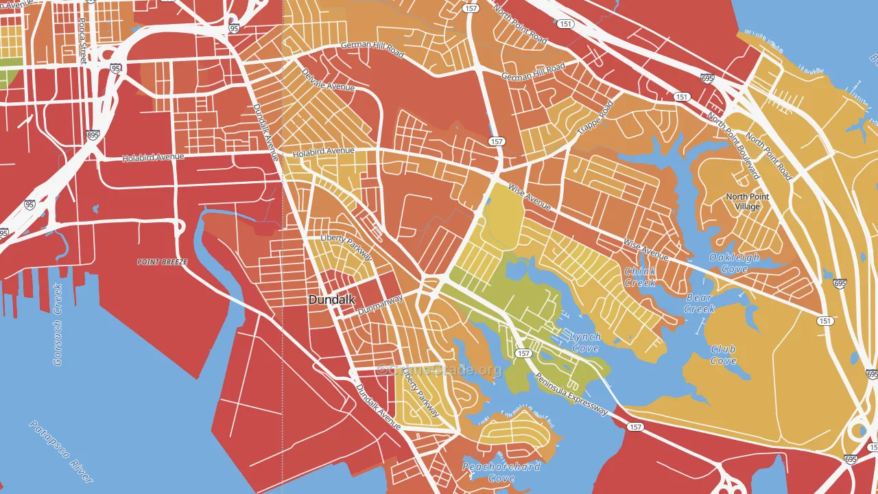 Eastfield, Dundalk, MD Map of Assault Rates