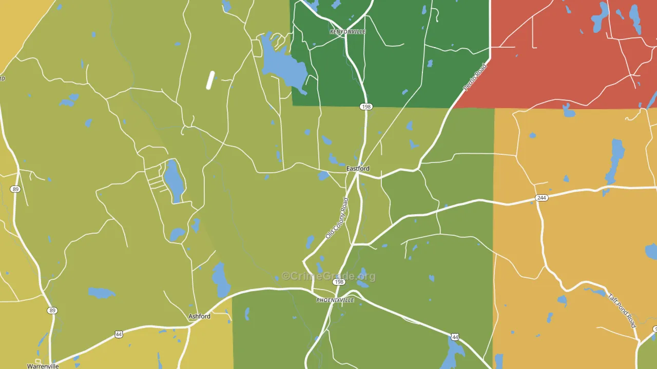 Eastford, CT Map of Assault Rates