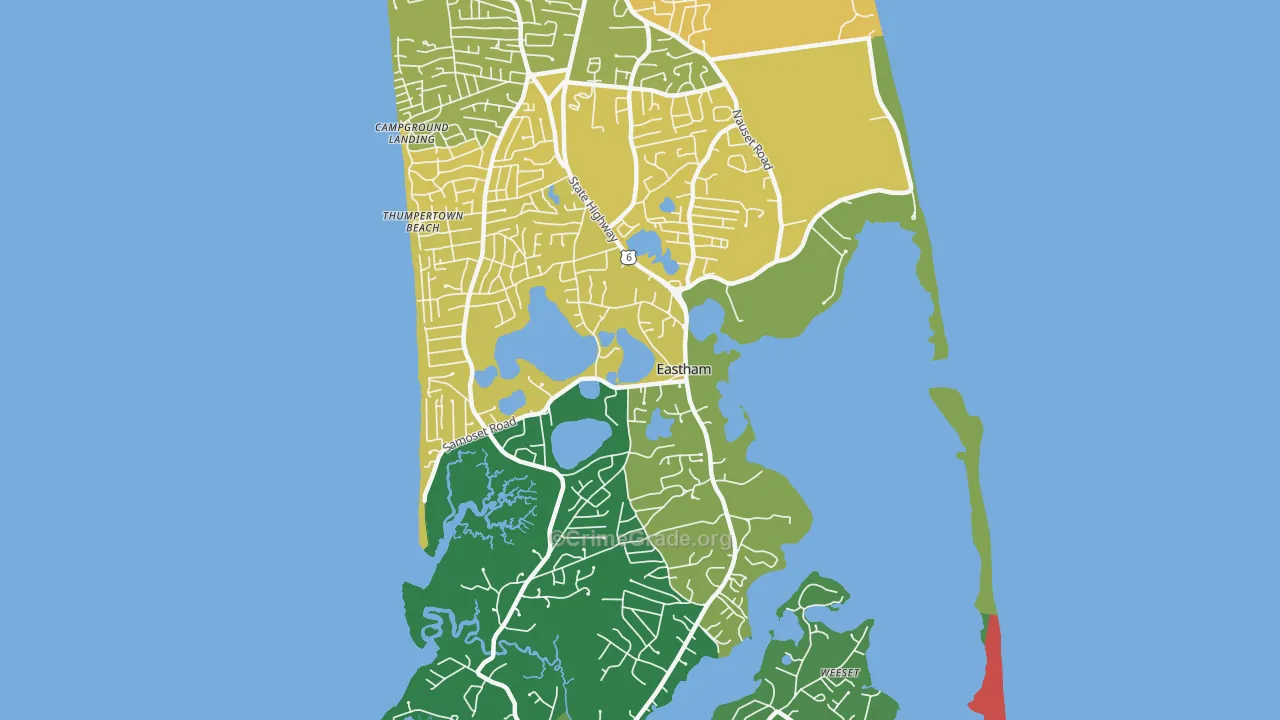 Eastham, MA Map of Assault Rates