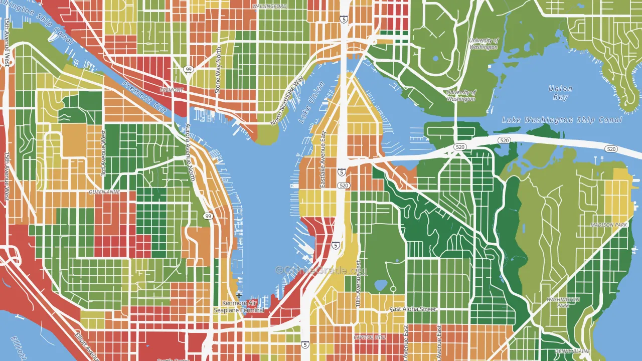 Eastlake, Seattle, WA Map of Assault Rates