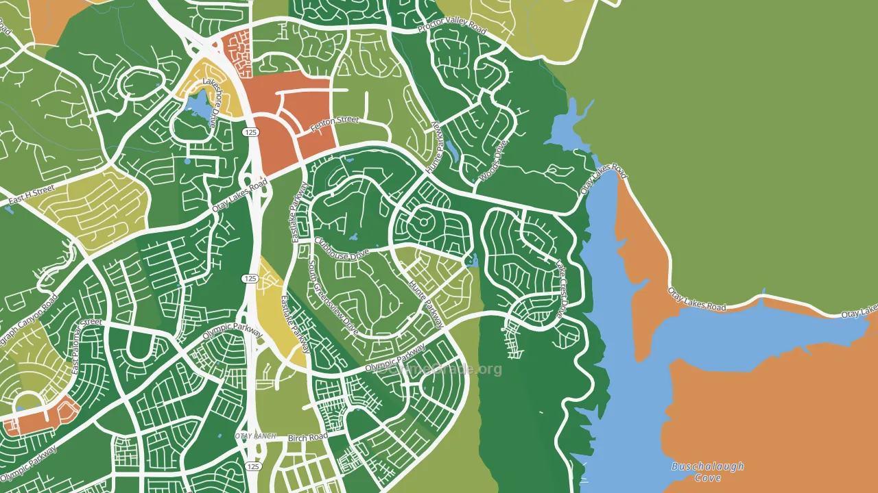 Eastlake Trails, Chula Vista, CA Map of Assault Rates