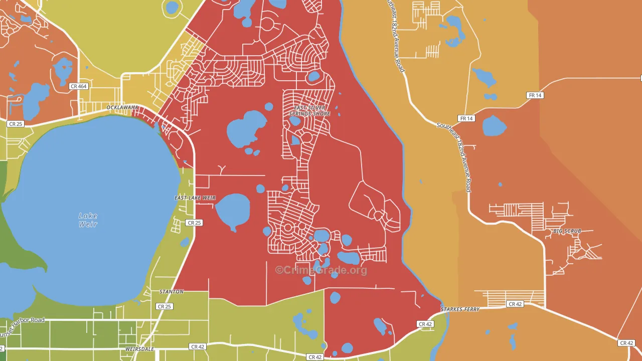 Eastlake Weir, FL Map of Assault Rates