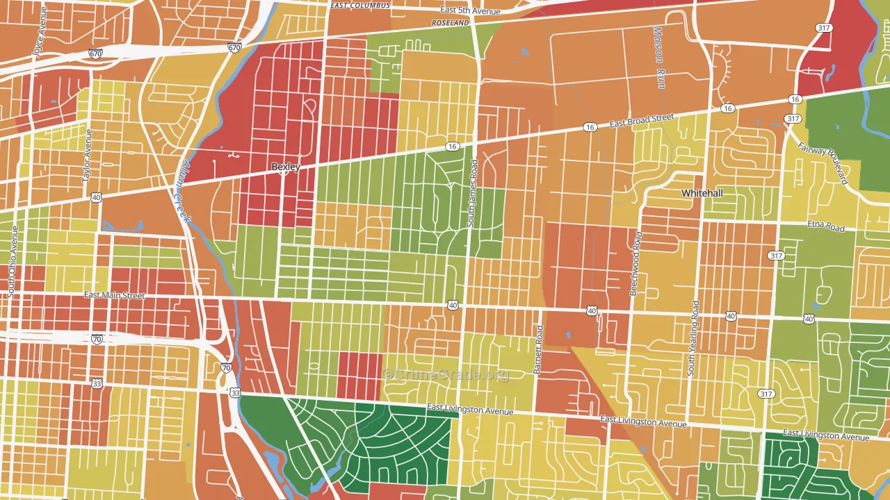 Eastmoor, Columbus, OH Map of Assault Rates