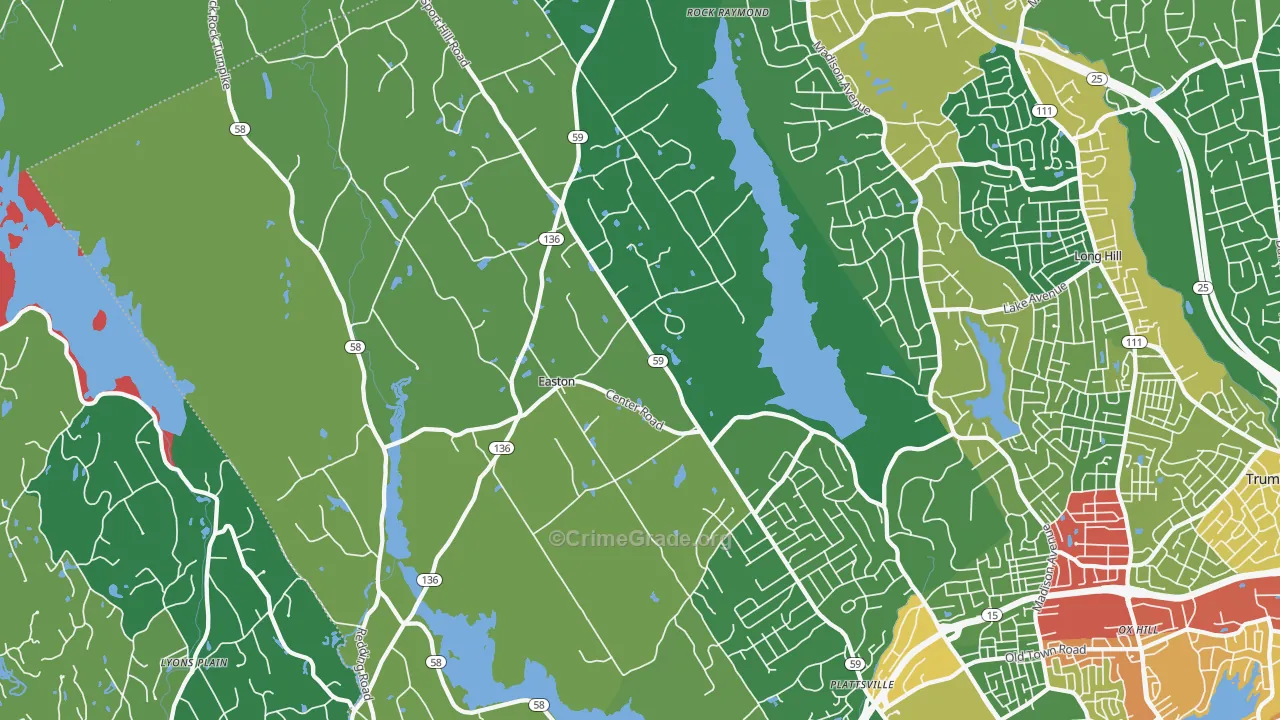 Easton, CT Map of Assault Rates