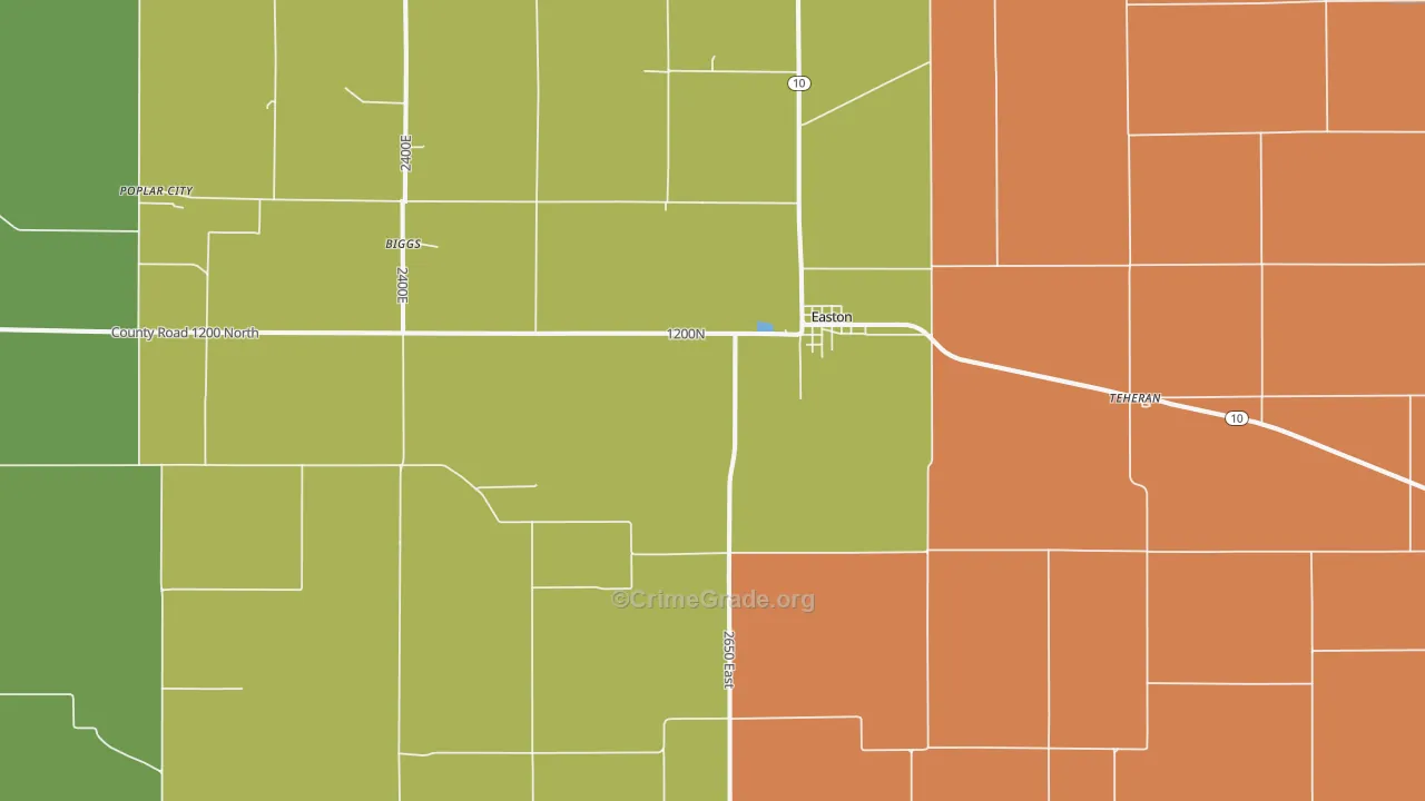 Easton, IL Map of Assault Rates