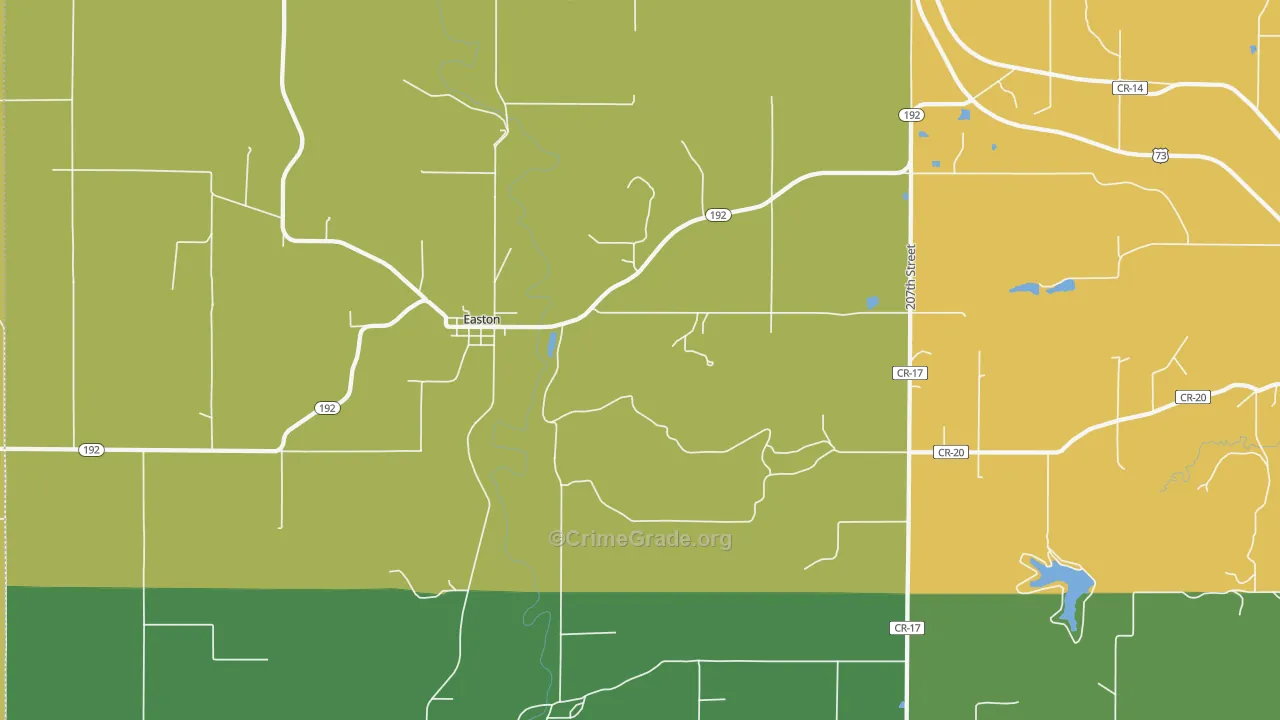 Easton, KS Map of Assault Rates