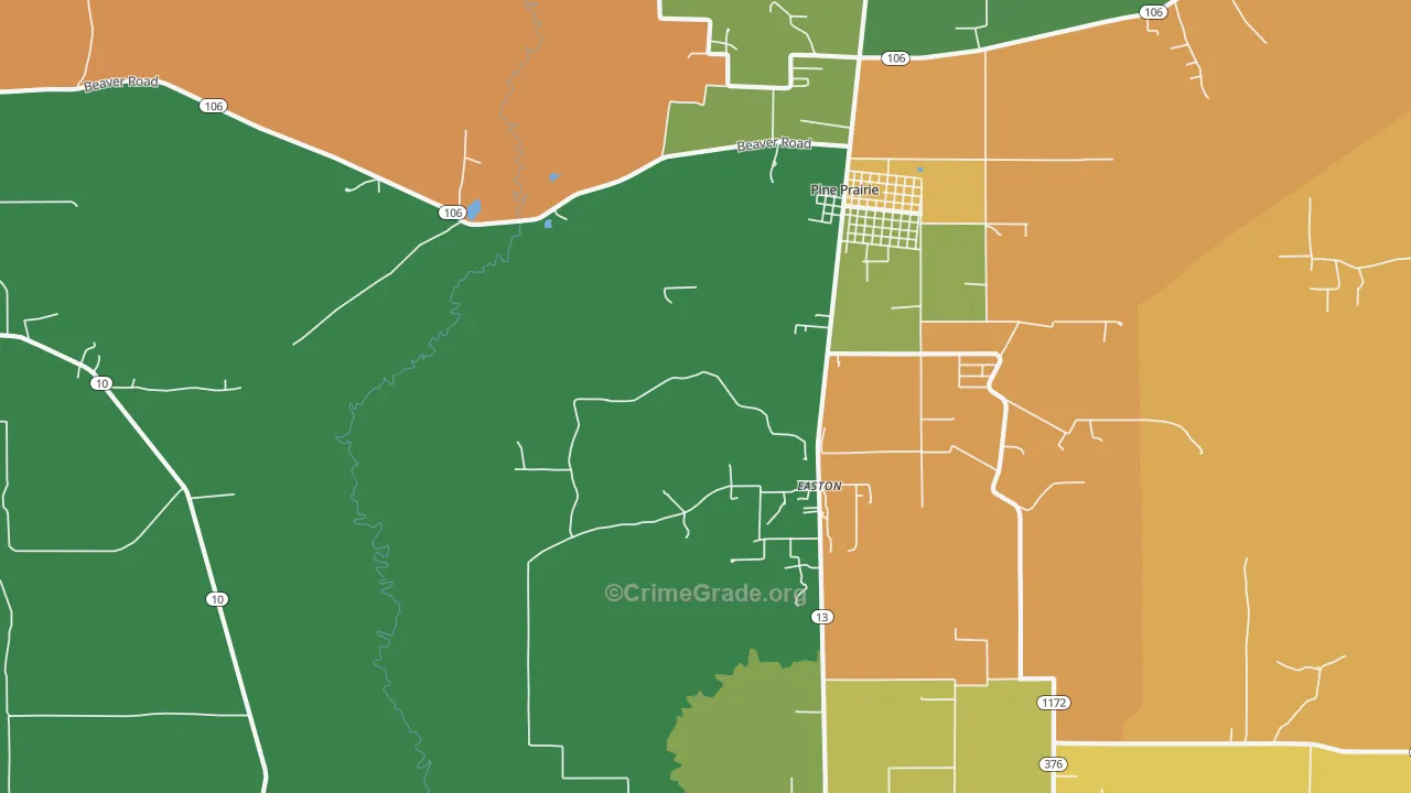 Easton, LA Map of Assault Rates