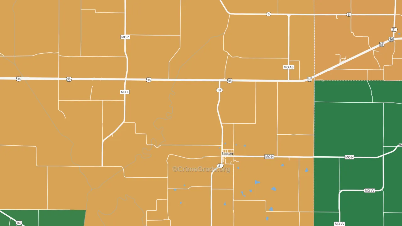 Easton, MO Map of Assault Rates