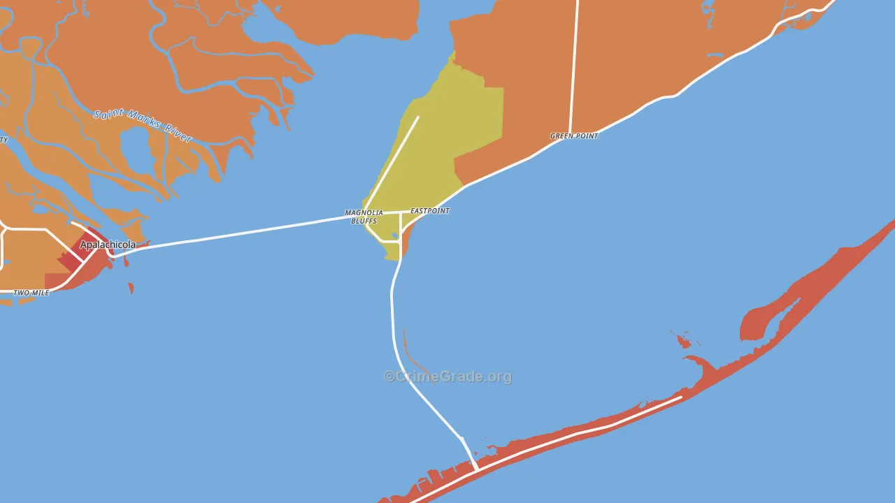 Eastpoint, FL Map of Assault Rates