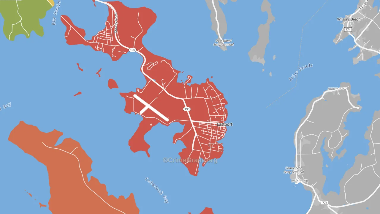 Eastport, ME Map of Assault Rates