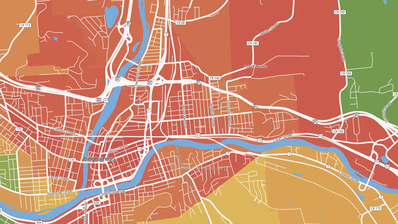 Eastside, Binghamton, NY Map of Assault Rates