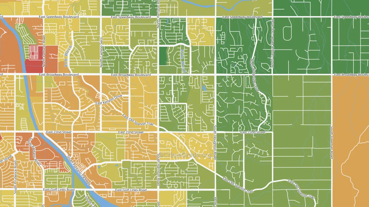 Eastside, Tucson, AZ Map of Assault Rates