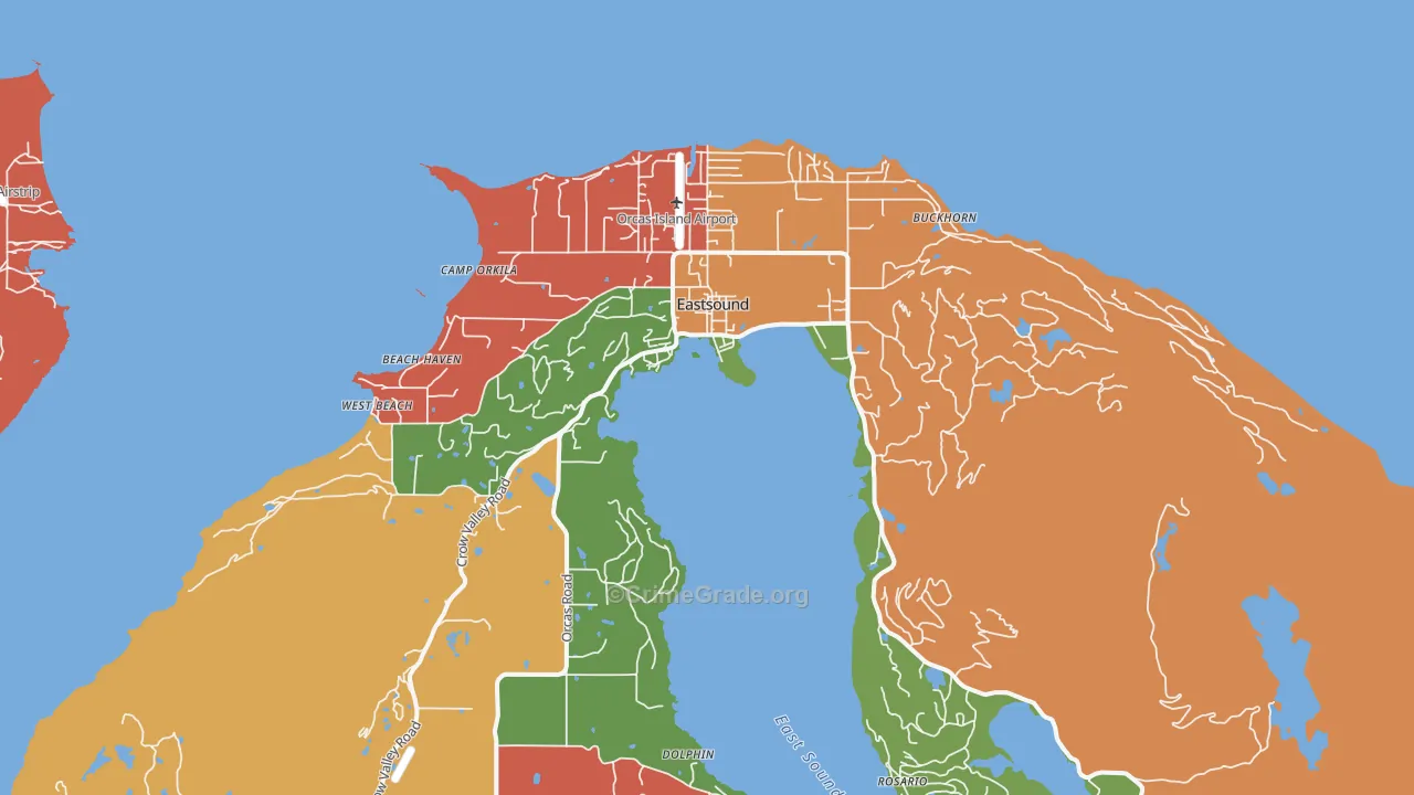 Eastsound, WA Map of Assault Rates